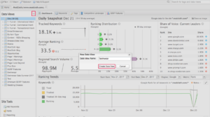 Create a data view pop-up window