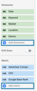 Add new dimensions and metrics